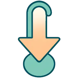 lefelé mutató grafikus ikon